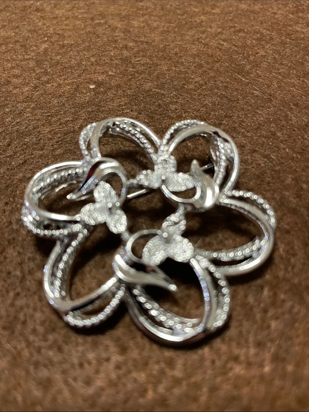 Sarah Coventry Silver-Tone Floral Loop Brooch